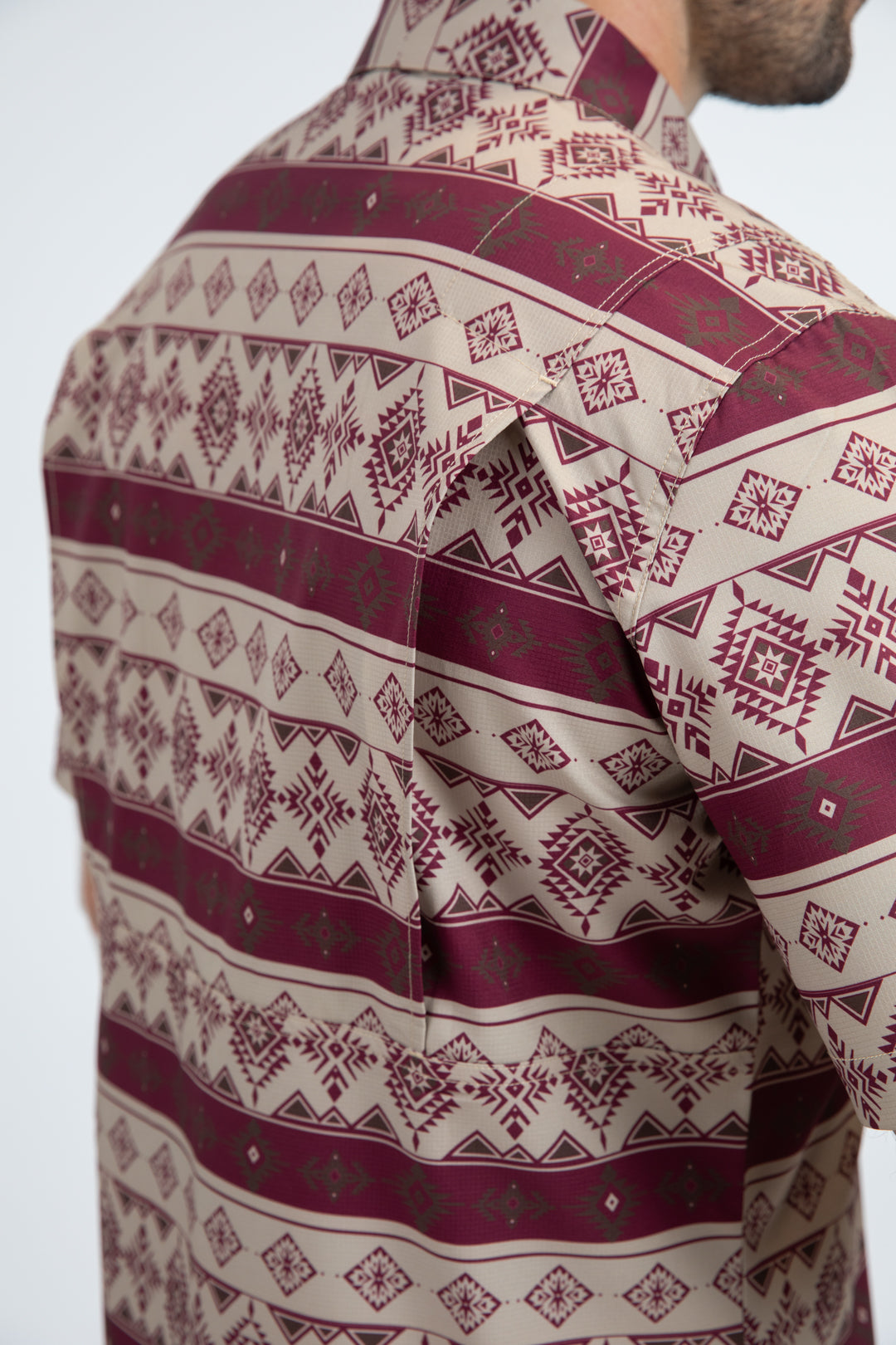 Mens Performance Classic Fit Short Sleeve Beige Shirt