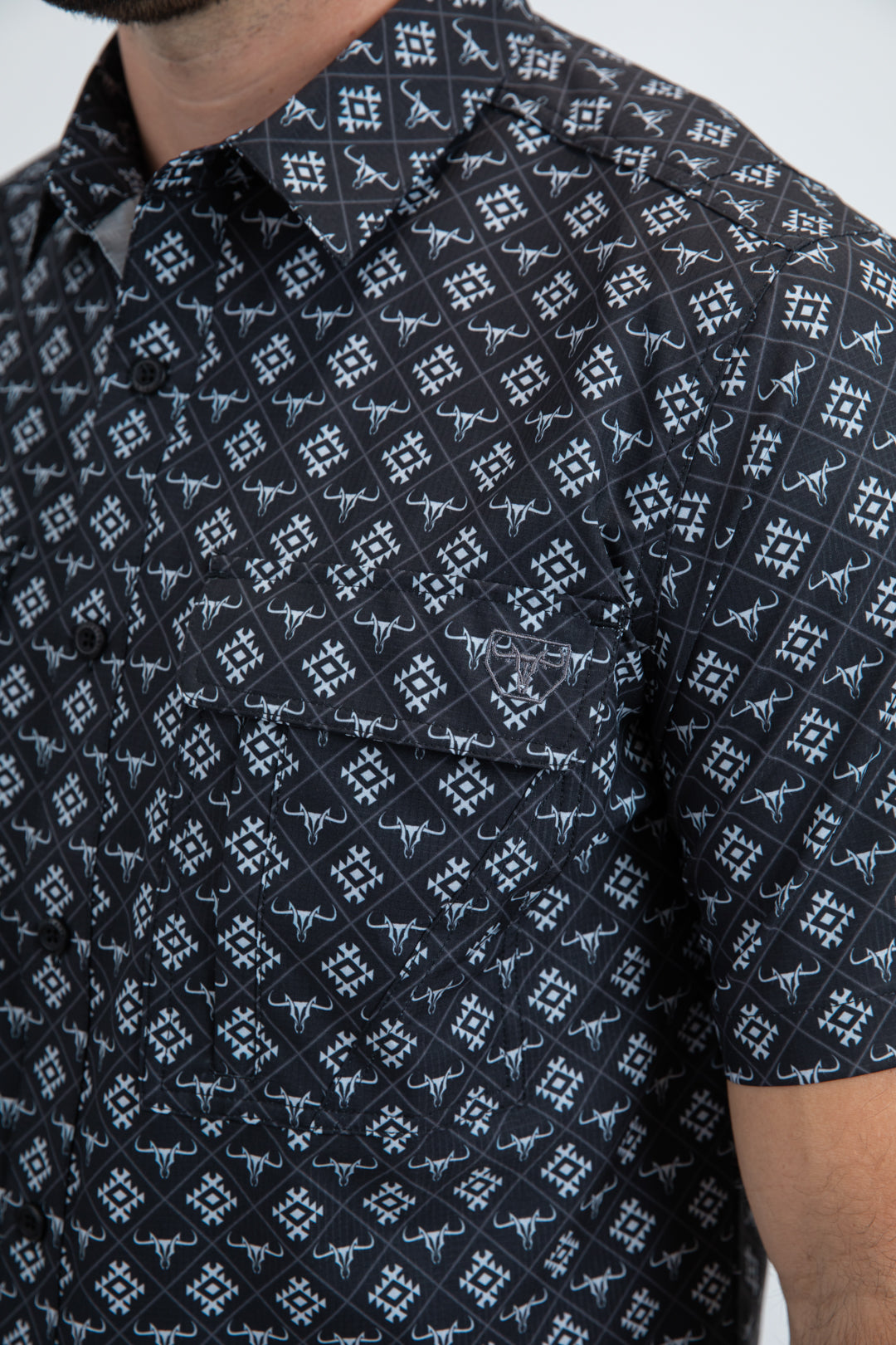 Mens Performance Classic Fit Short Sleeve Black Shirt