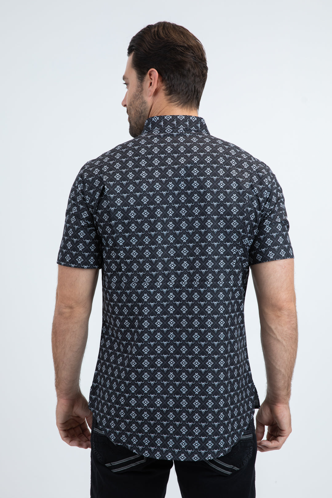 Mens Performance Classic Fit Short Sleeve Black Shirt