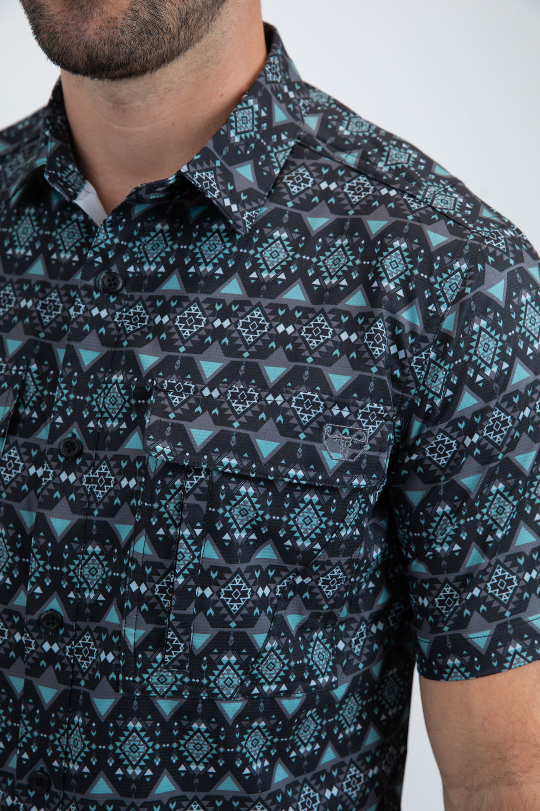 Mens Performance Classic Fit Short Sleeve Black Shirt