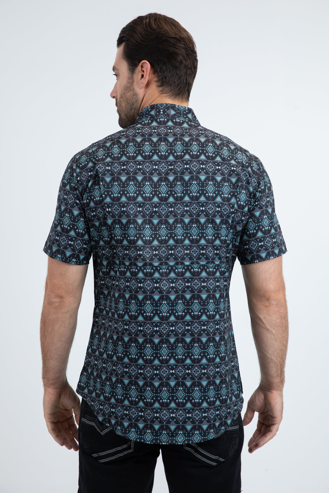 Mens Performance Classic Fit Short Sleeve Black Shirt