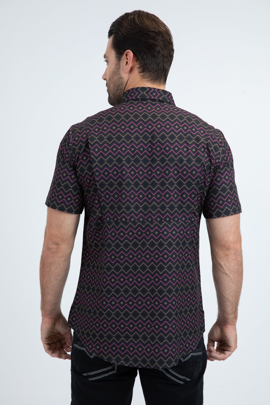 Mens Performance Classic Fit Short Sleeve Black Shirt