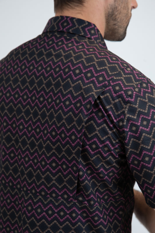 black chevron diamond performance shirt lifestyle platini