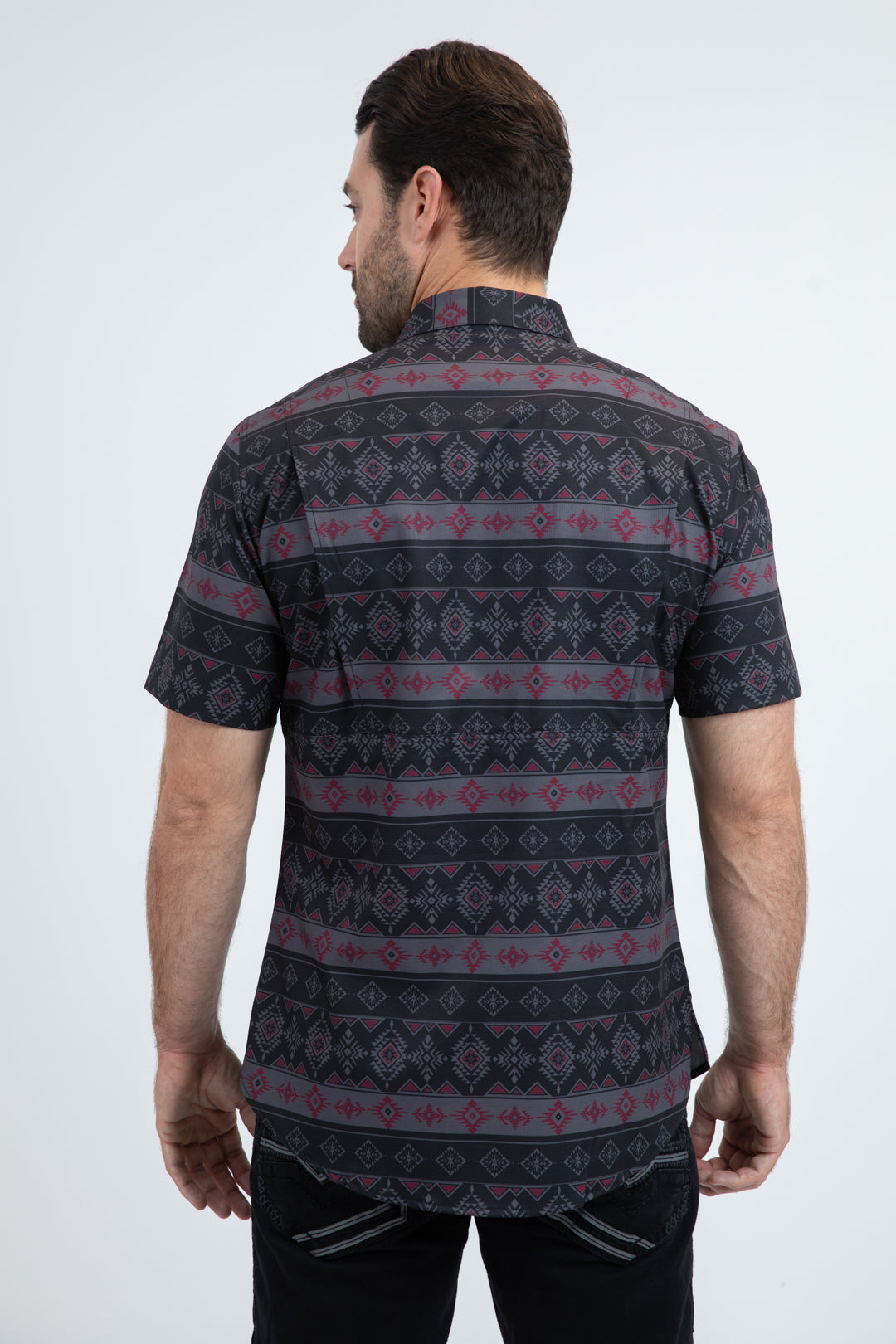 Mens Performance Classic Fit Short Sleeve Black Shirt