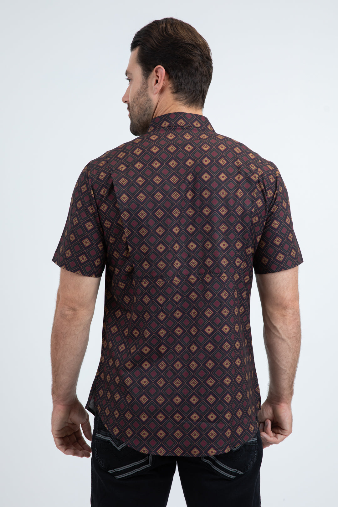 Mens Performance Classic Fit Short Sleeve Black Shirt