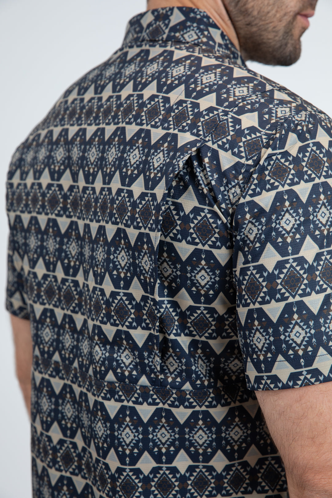 Mens Performance Classic Fit Short Sleeve Blue Shirt