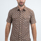 Mens Performance Classic Fit Short Sleeve Brown Shirt