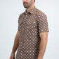 Mens Performance Classic Fit Short Sleeve Brown Shirt