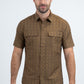 Mens Performance Classic Fit Short Sleeve Camel Shirt