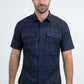 Mens Performance Classic Fit Short Sleeve Navy Shirt