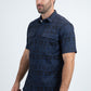 Mens Performance Classic Fit Short Sleeve Navy Shirt