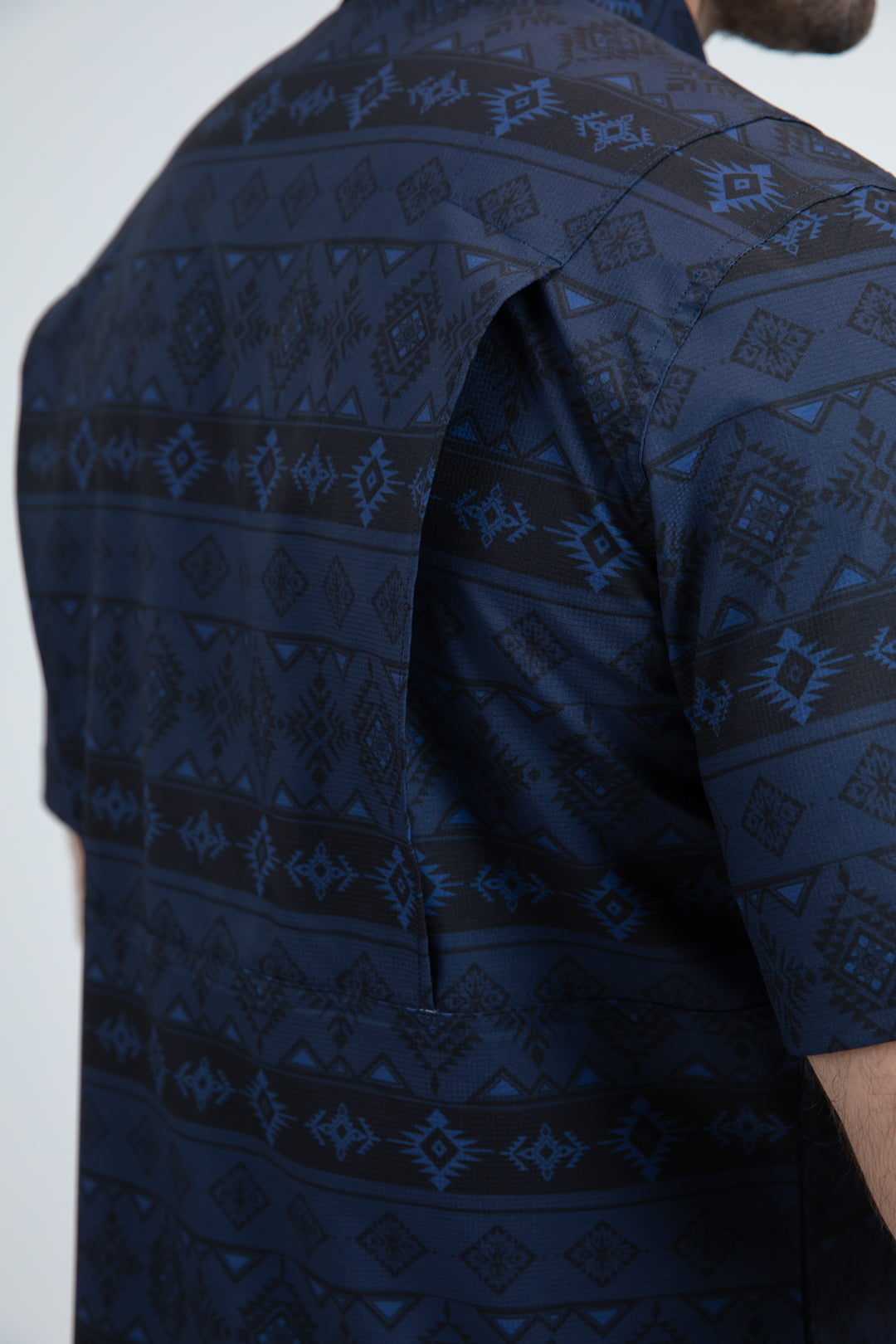 Mens Performance Classic Fit Short Sleeve Navy Shirt