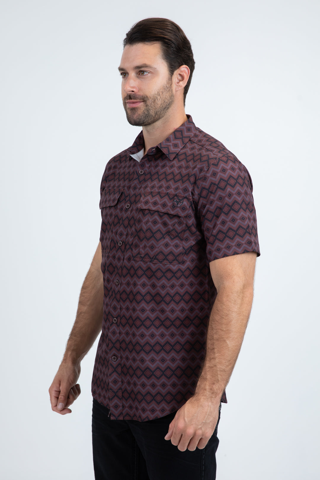 Mens Performance Classic Fit Short Sleeve Red Shirt