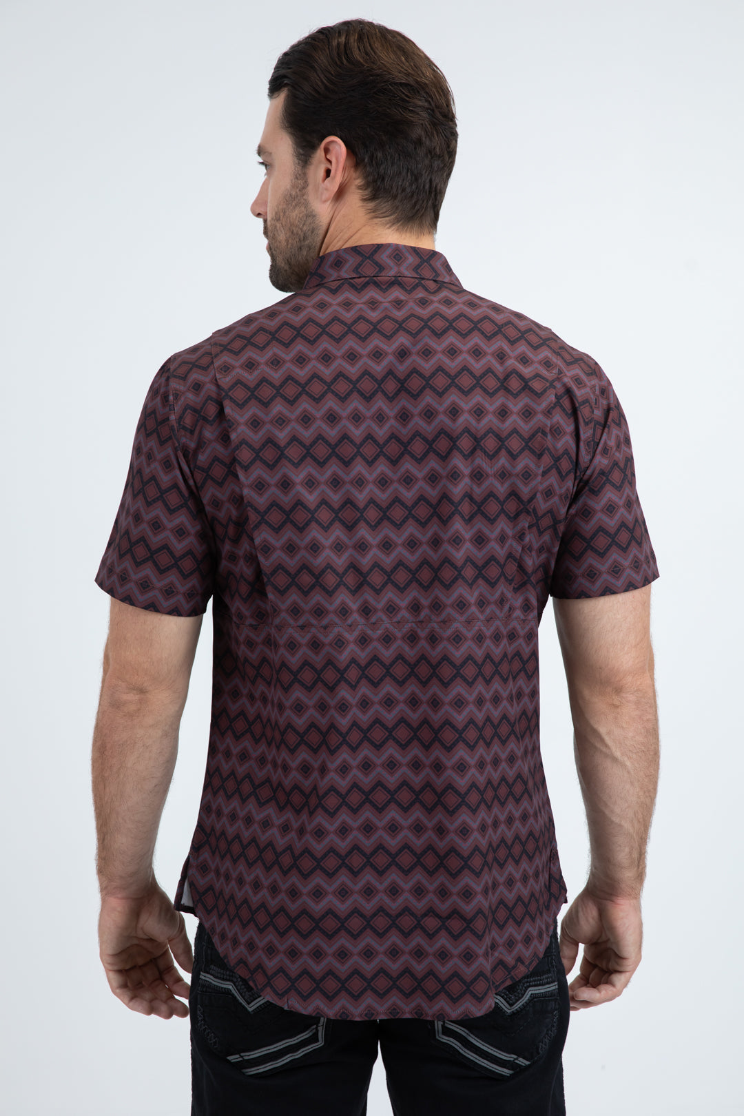 Mens Performance Classic Fit Short Sleeve Red Shirt