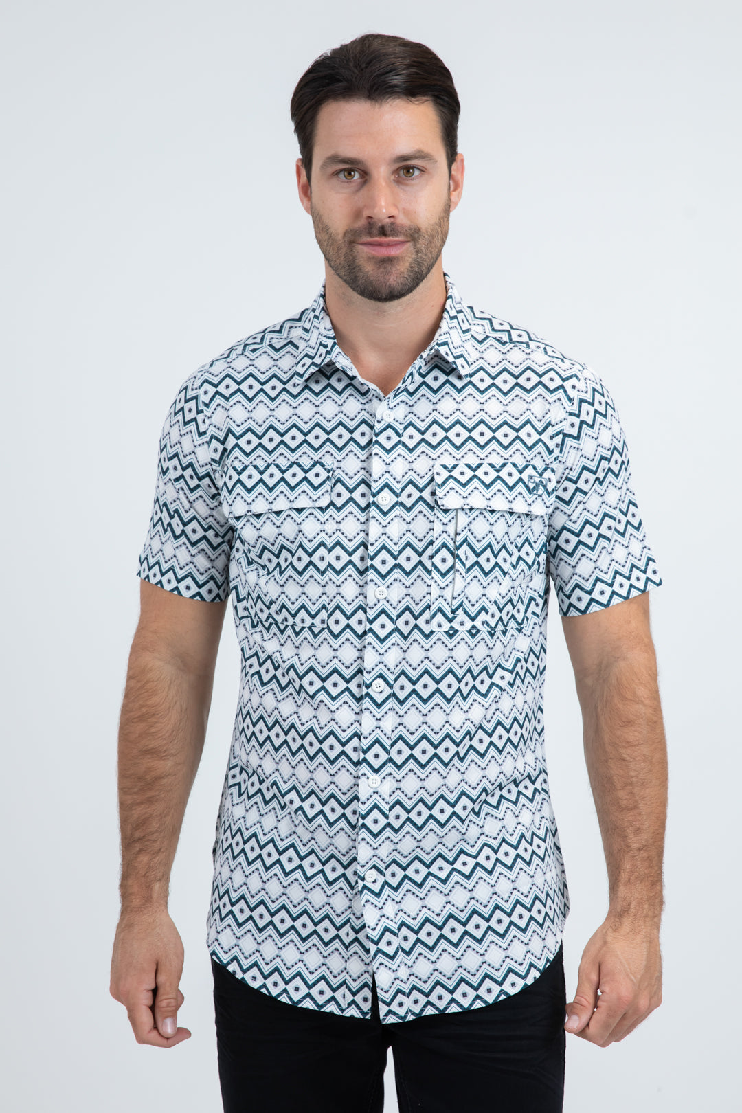 Mens Performance Classic Fit Short Sleeve White Shirt