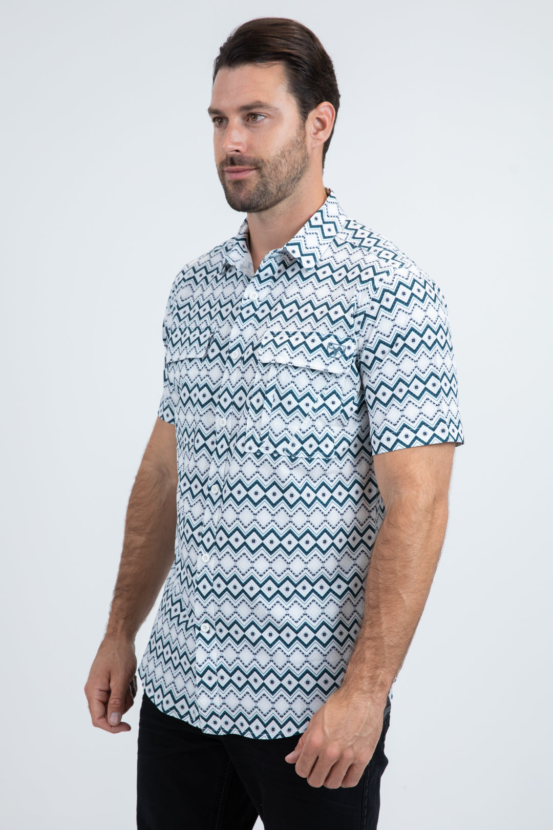 Mens Performance Classic Fit Short Sleeve White Shirt