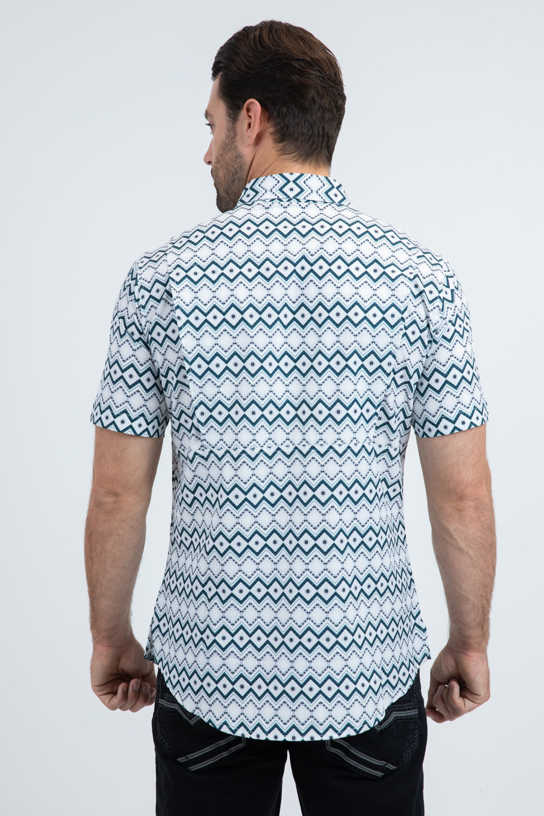 Mens Performance Classic Fit Short Sleeve White Shirt