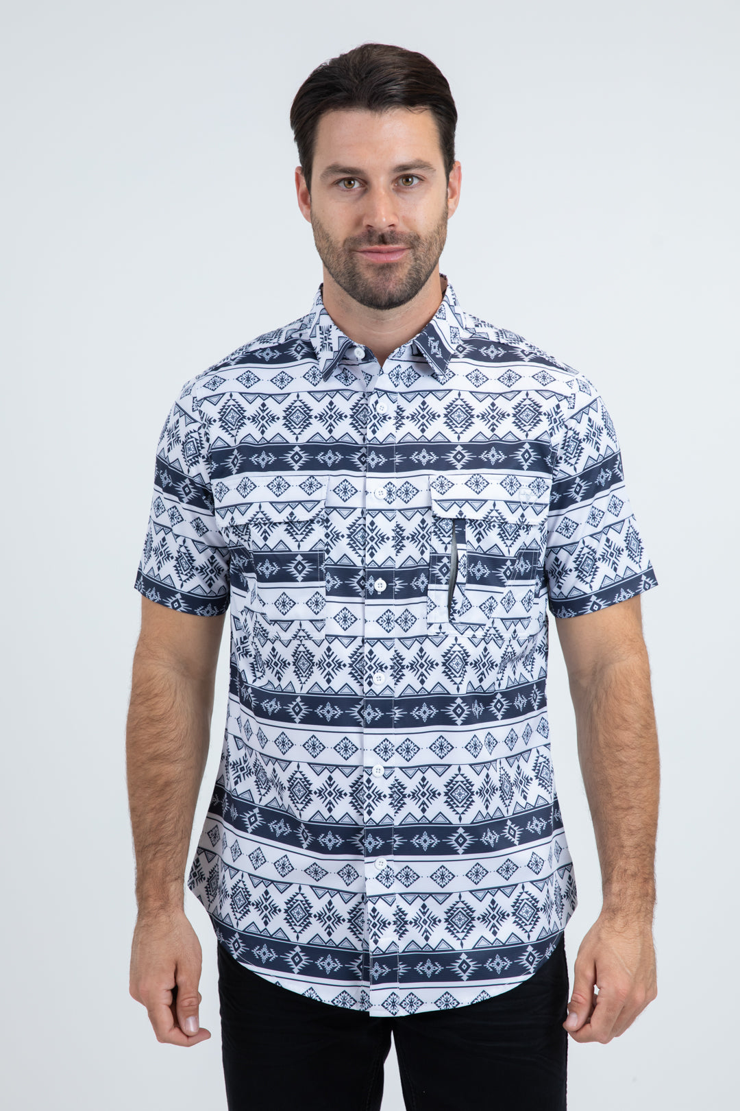 Mens Performance Classic Fit Short Sleeve White Shirt