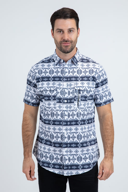 Mens Performance Classic Fit Short Sleeve White Shirt