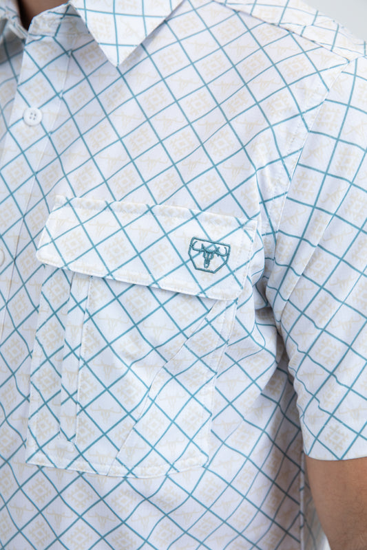 white diamond longhorn performance shirt pocket platini
