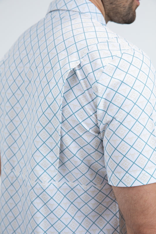 white diamond longhorn performance shirt detail platini