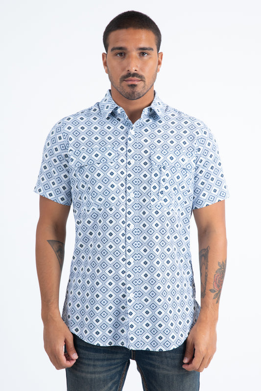 Mens Performance Classic Fit Short Sleeve White Shirt