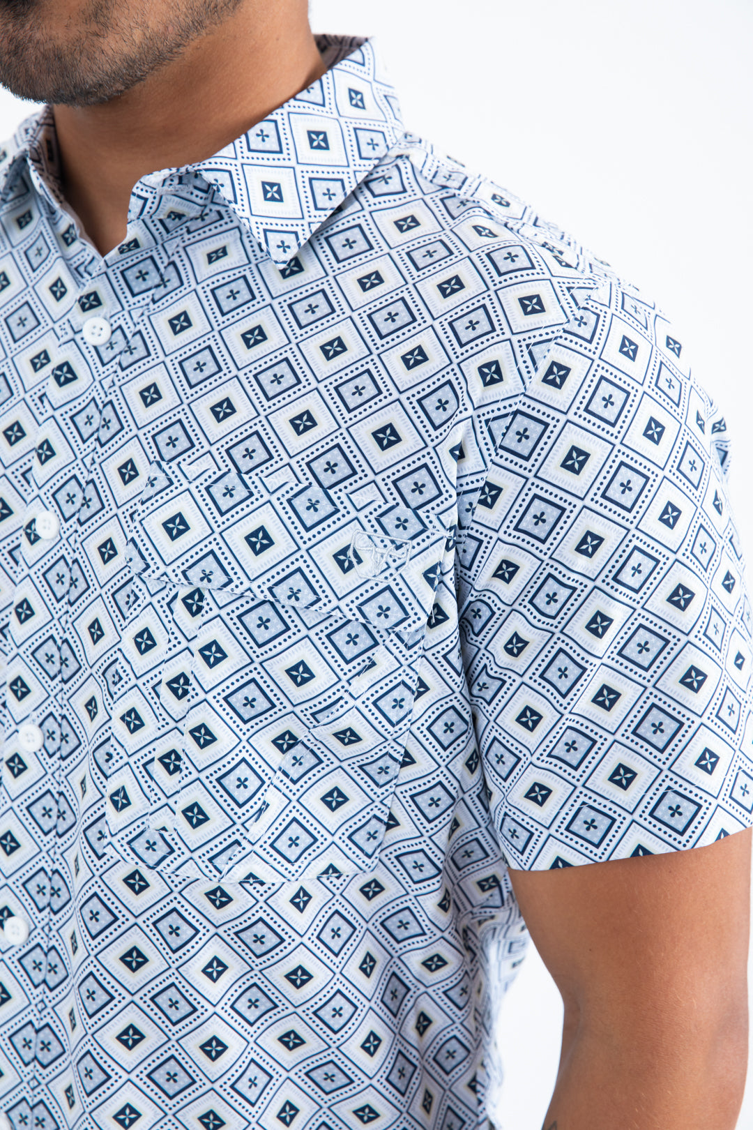 Mens Performance Classic Fit Short Sleeve White Shirt