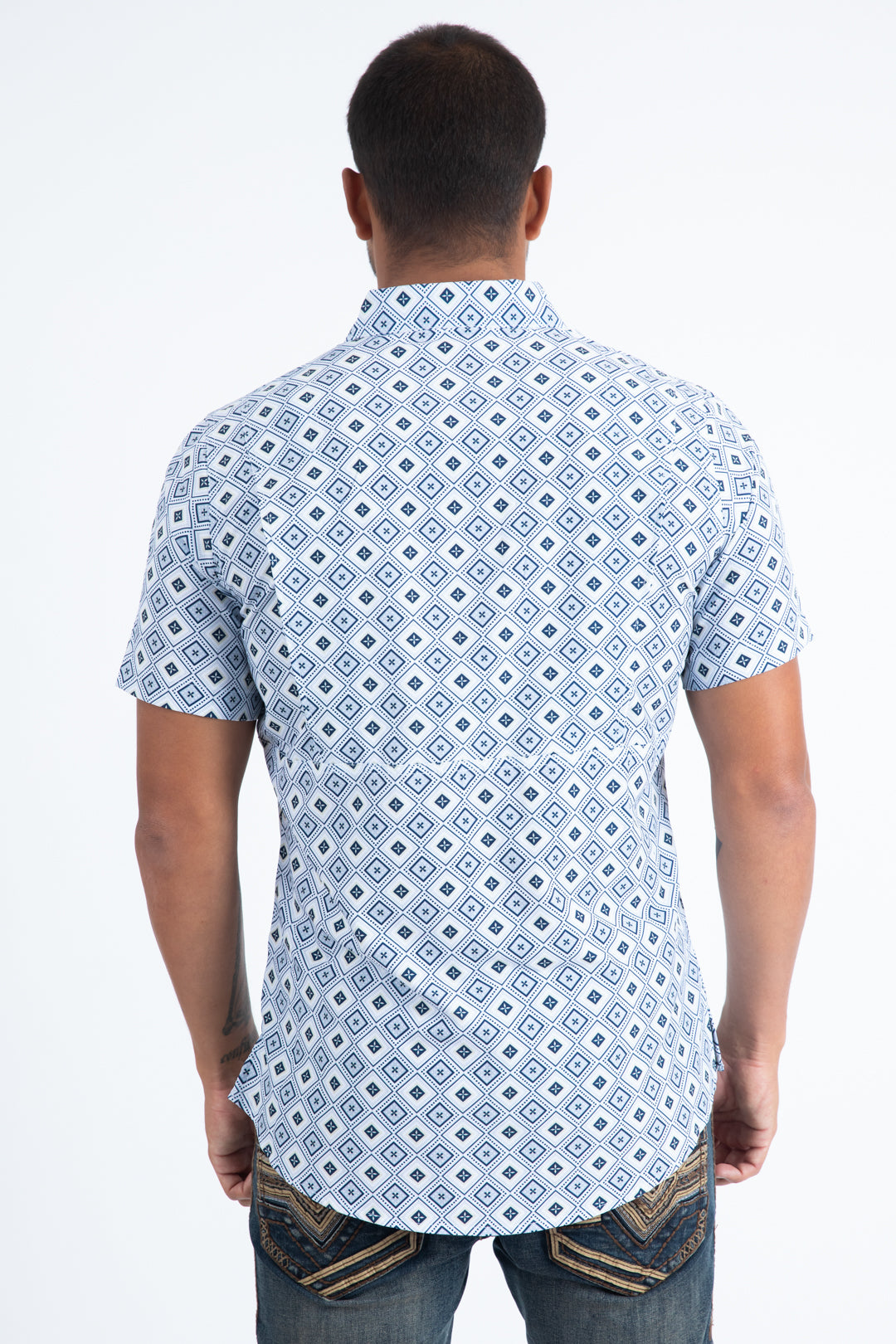 Mens Performance Classic Fit Short Sleeve White Shirt