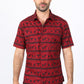Mens Performance Classic Fit Western Red Short Sleeve Aztec Print Shirt