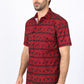 Mens Performance Classic Fit Western Red Short Sleeve Aztec Print Shirt
