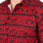 Mens Performance Classic Fit Western Red Short Sleeve Aztec Print Shirt