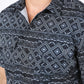 Mens Performance Classic Fit Western Short Sleeve Aztec Print Black Shirt