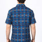 Mens Performance Classic Fit Western Short Sleeve Aztec Print Navy Shirt