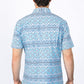 Mens Performance Classic Fit Western Short Sleeve Aztec Print White/Blue Shirt
