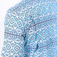 Mens Performance Classic Fit Western Short Sleeve Aztec Print White/Blue Shirt