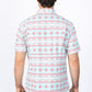 Mens Performance Classic Fit Western Short Sleeve Aztec Print White/Salmon Shirt