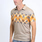Men's Performance Fabric Aztec Panoramic Print Khaki Polo