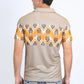 Men's Performance Fabric Aztec Panoramic Print Khaki Polo