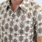 Mens Performance Fabric Modern Fit Stretch Aztec Print Beige Polo