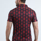 Mens Performance Fabric Modern Fit Stretch Aztec Print Black Polo