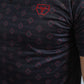 Mens Performance Fabric Modern Fit Stretch Aztec Print Black Polo