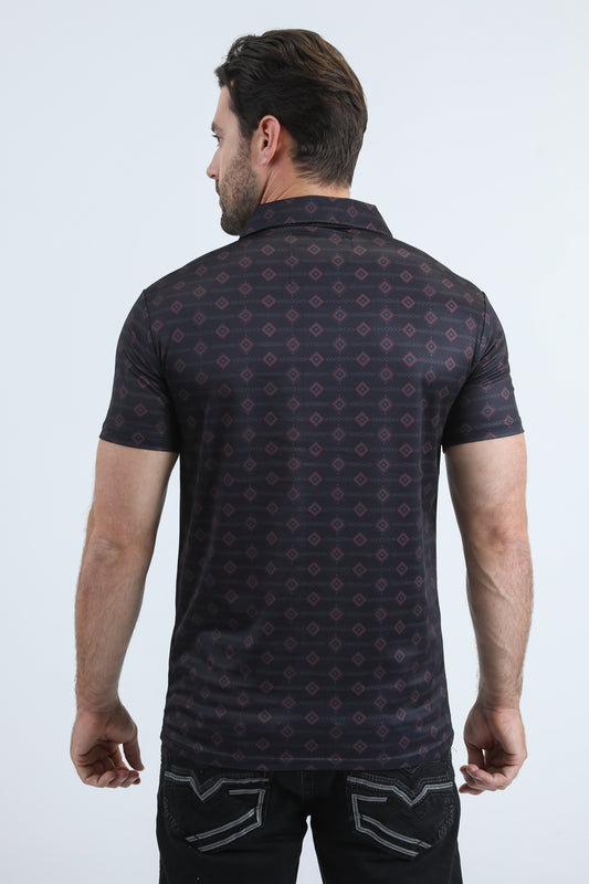 black midnight aztec polo back platini