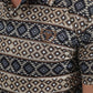 Mens Performance Fabric Modern Fit Stretch Aztec Print Black Polo