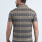 Mens Performance Fabric Modern Fit Stretch Aztec Print Black Polo