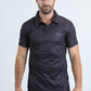 Mens Performance Fabric Modern Fit Stretch Aztec Print Black Polo