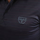 Mens Performance Fabric Modern Fit Stretch Aztec Print Black Polo