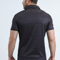 Mens Performance Fabric Modern Fit Stretch Aztec Print Black Polo