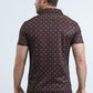 Mens Performance Fabric Modern Fit Stretch Aztec Print Black Polo