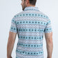 Mens Performance Fabric Modern Fit Stretch Aztec Print Blue Polo