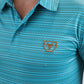 Mens Performance Fabric Modern Fit Stretch Aztec Print Blue Polo